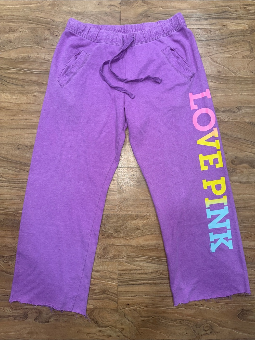 PINK Victoria's Secret Lavender LOVE PINK Side-Logo Sweatpants